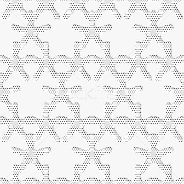 Blue 3d shapes on textured white and black dots pattern Stock photo © Zebra-Finch
