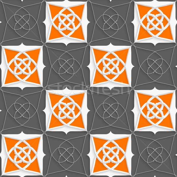 Geometryczne arabski ozdoba szczupły drutu pomarańczowy Zdjęcia stock © Zebra-Finch
