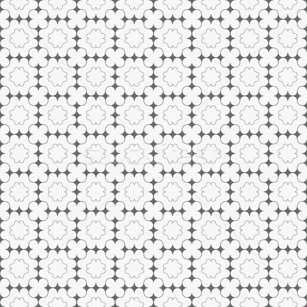 Gray ornament with dark gray pointy squares and clover shapes Stock photo © Zebra-Finch