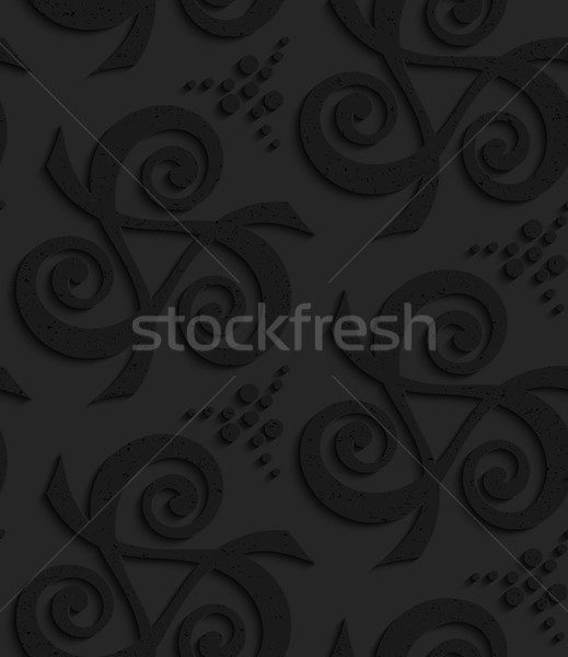 Black textured plastic spirals forming triangles with dots Stock photo © Zebra-Finch