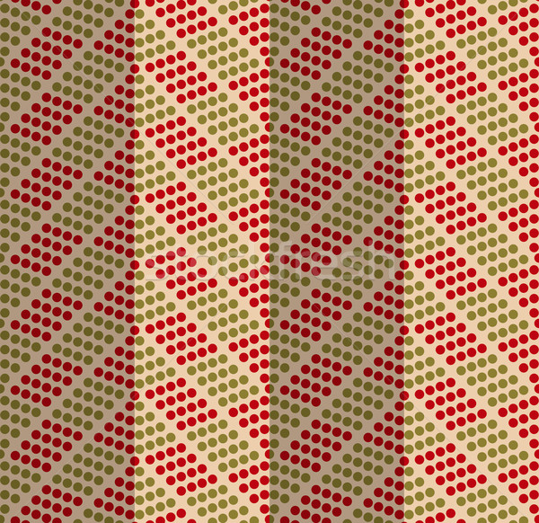 Retro fold green and red dotted chevron Stock photo © Zebra-Finch