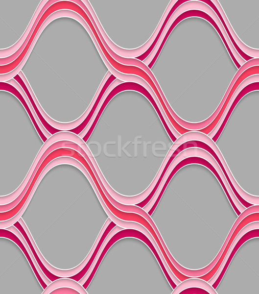 Pink embossed interlocking wavy lines Stock photo © Zebra-Finch