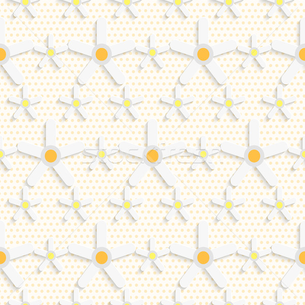 White daisy flower on dots textured pattern Stock photo © Zebra-Finch