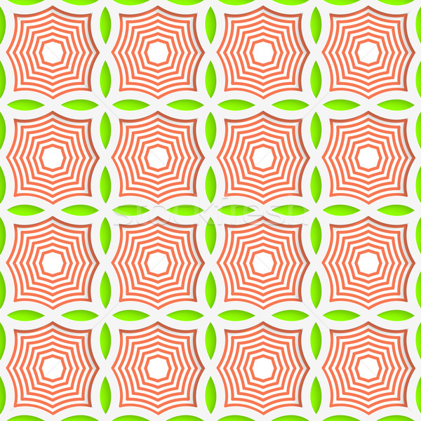 Colored 3D green and orange striped pointy squares Stock photo © Zebra-Finch