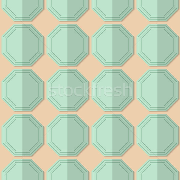 Retro fold light green octagons Stock photo © Zebra-Finch