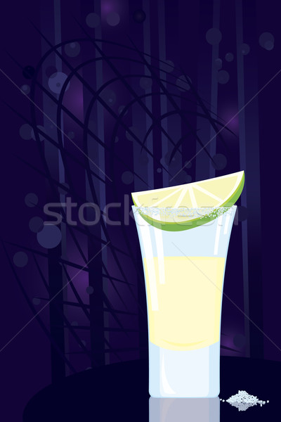 Tequila Cocktail Scheibe Kalk Salz Nacht Stock foto © Zebra-Finch
