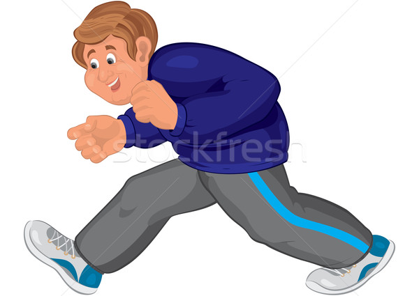 Feliz Cartoon hombre caminando zapatillas ilustración Foto stock © Zebra-Finch