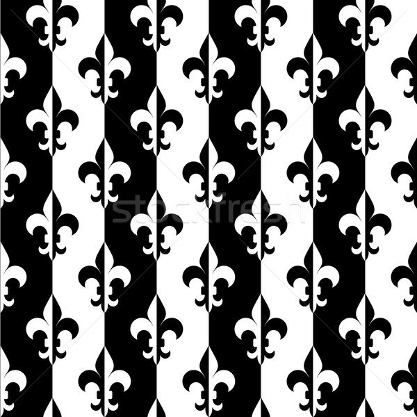 Black and white alternating Fleur-de-lis half and half vertical Stock photo © Zebra-Finch