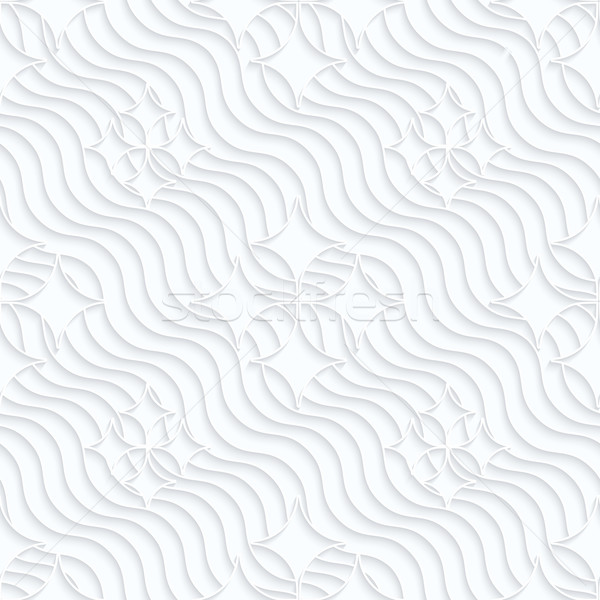 Quilling white paper pointy diamonds on waves Stock photo © Zebra-Finch