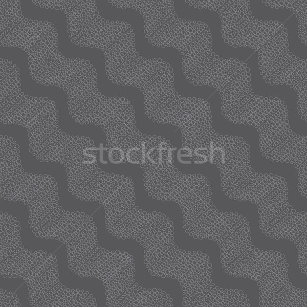 Repeating ornament dotted diagonal wavy dark gray Stock photo © Zebra-Finch