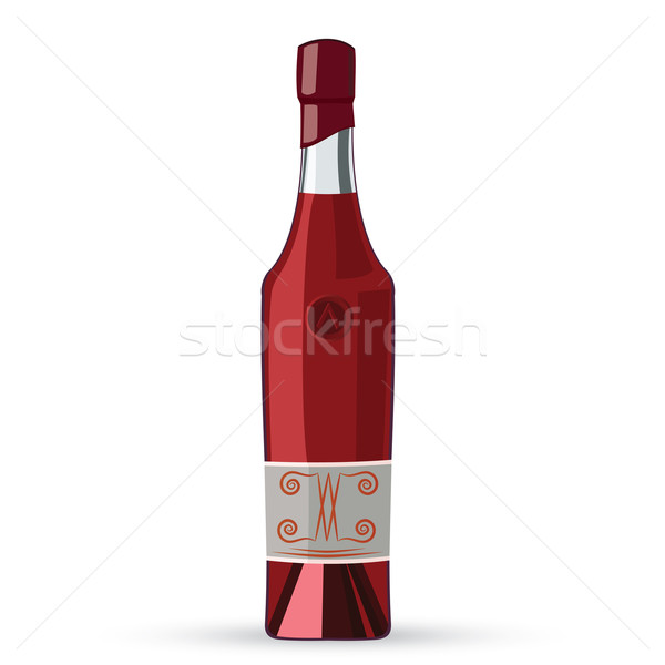 Bottle of pink wine vector illustration Stock photo © Zebra-Finch