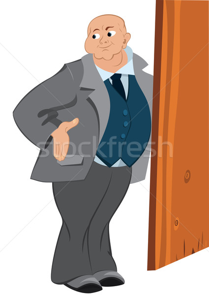 Retro hipster bold man standing near the door Stock photo © Zebra-Finch