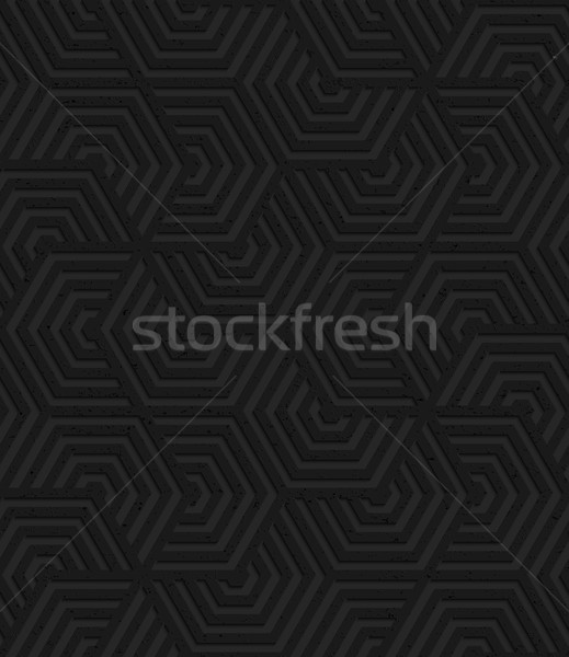 Black textured plastic overlapping hexagons six turn Stock photo © Zebra-Finch