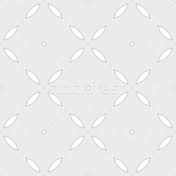 Monochrome pattern with light gray wavy guilloche squares Stock photo © Zebra-Finch