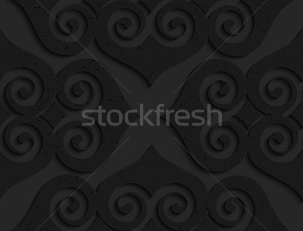 Black textured plastic swirly hearts Stock photo © Zebra-Finch