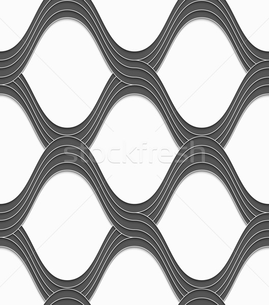 3D gray overlapping waves on white Stock photo © Zebra-Finch
