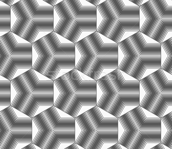 Stock photo: Monochrome gradually striped black tetrapods