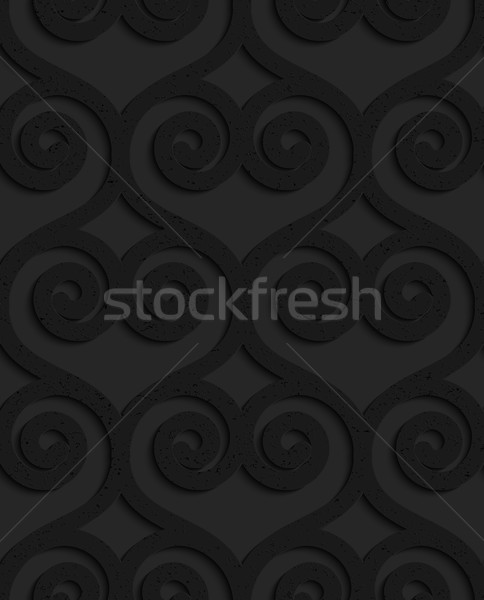 Black textured plastic swirly hearts in grid Stock photo © Zebra-Finch