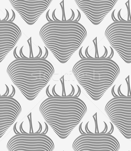イチゴ 縞模様の 幾何学的な 現代 モノクロ 3D ストックフォト © Zebra-Finch