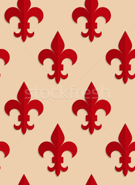 Retro fold red Fleur-de-lis Stock photo © Zebra-Finch
