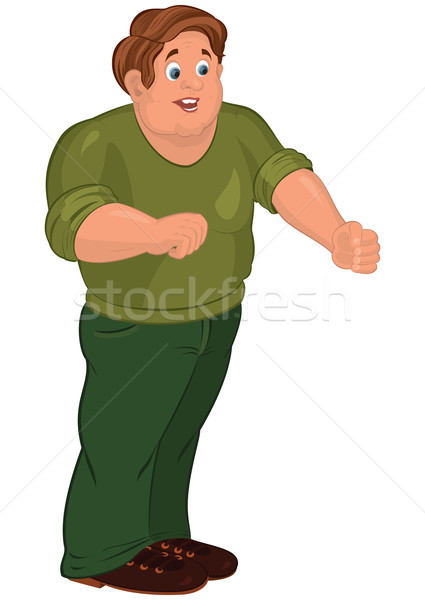 Karikatur Mann grünen pants lächelnd Illustration Stock foto © Zebra-Finch