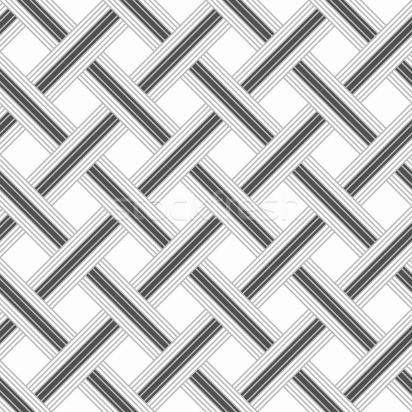 Monochrome pattern with light gray striped lattice on white Stock photo © Zebra-Finch
