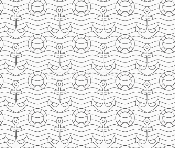 Gris bouée de sauvetage ondulés lignes monochrome résumé [[stock_photo]] © Zebra-Finch