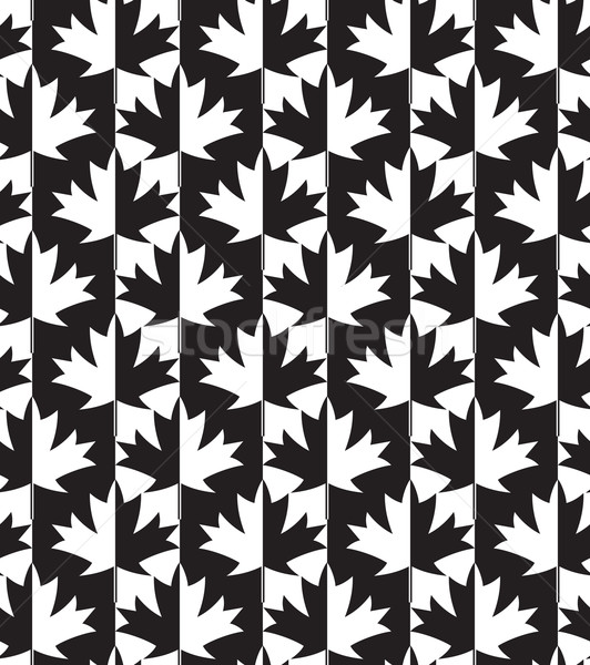 Сток-фото: черно · белые · клен · листьев · геометрический