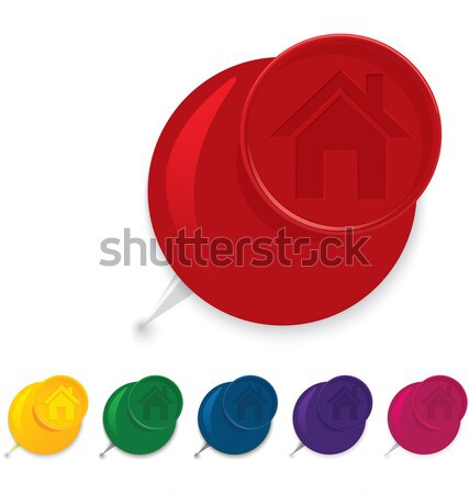 Home icon push pin vector Stock photo © Zebra-Finch