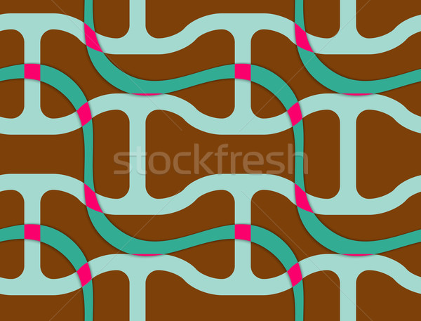 Retro 3D brown wavy with green net Stock photo © Zebra-Finch