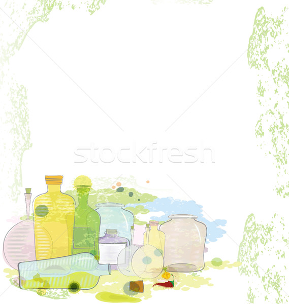 Water color jars copy space Stock photo © Zebra-Finch