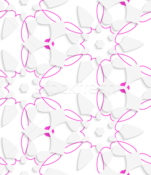 White  geometrical floristic with purple layering seamless patte Stock photo © Zebra-Finch