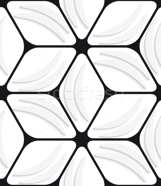 White banana shapes and black hexagon net seamless pattern Stock photo © Zebra-Finch
