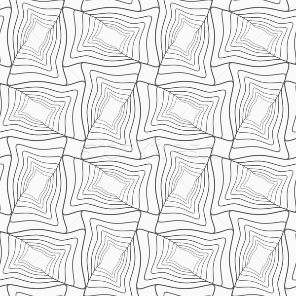 Slim gray striped wavy rectangles with offset twist Stock photo © Zebra-Finch