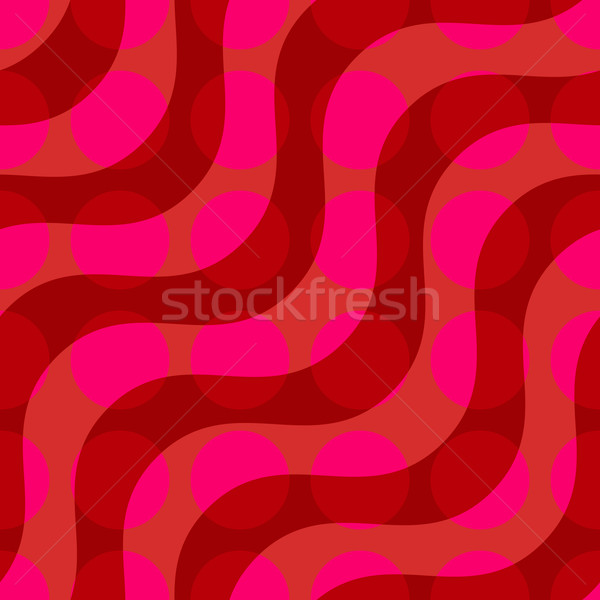 Retro 3D red circles and overlapping waves  Stock photo © Zebra-Finch
