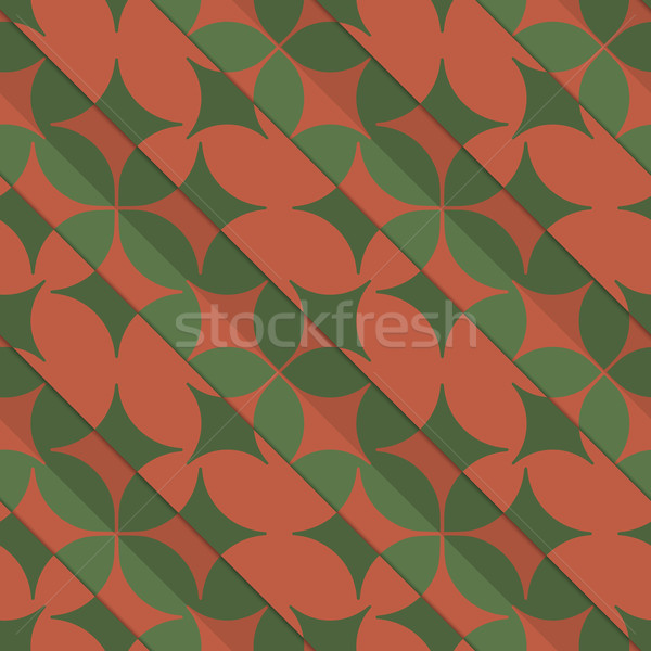 Retro 3D green and red with pointy four foils Stock photo © Zebra-Finch