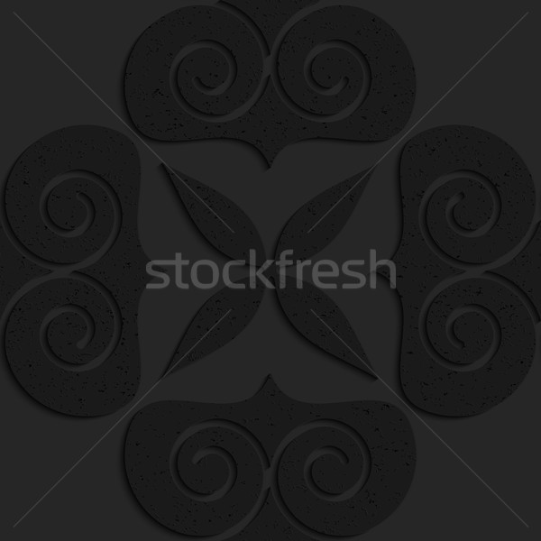 Black textured plastic big solid swirly hearts Stock photo © Zebra-Finch