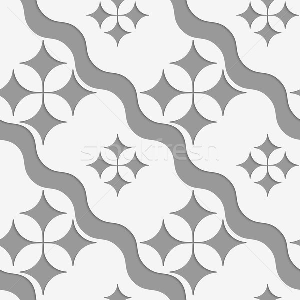 Perforated pointy four foils with waves Stock photo © Zebra-Finch