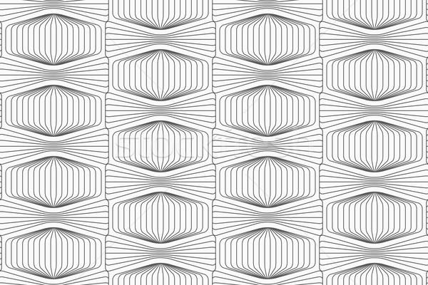 Slim gray striped squished hexagon Stock photo © Zebra-Finch