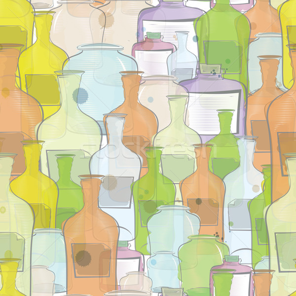 Water color bottles seamless vector Stock photo © Zebra-Finch