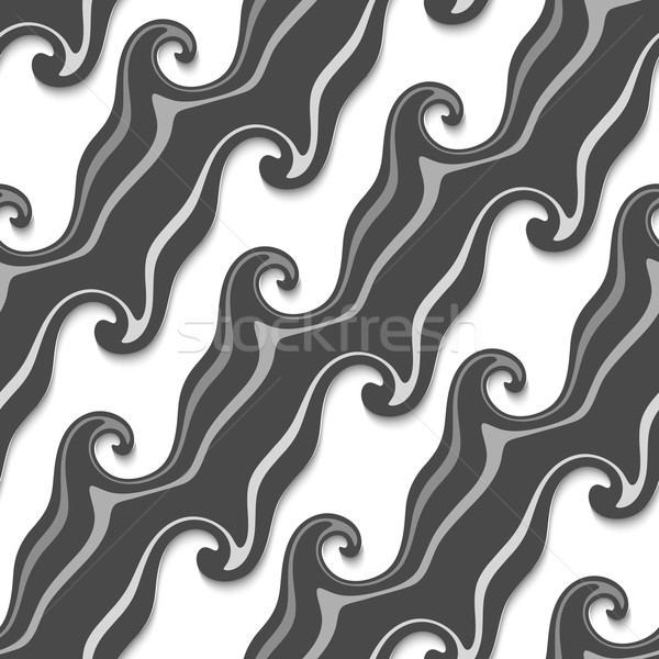 Dark gray striped curved lines and swirls seamless Stock photo © Zebra-Finch