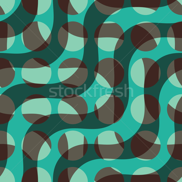 Retro 3D circles and overlapping green waves  Stock photo © Zebra-Finch