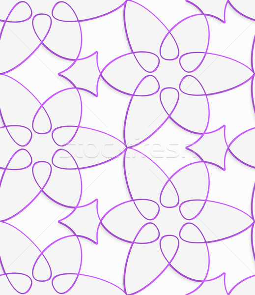 White floristic swirl with purple outline seamless pattern Stock photo © Zebra-Finch