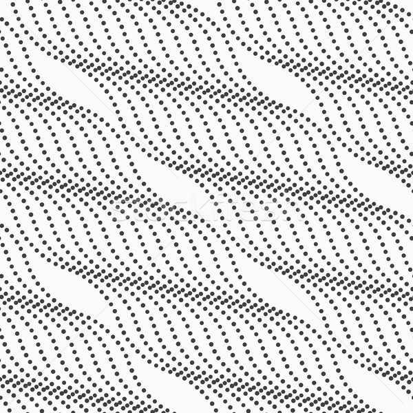 Monochrome pattern with dotted diagonal wavy lines on white Stock photo © Zebra-Finch