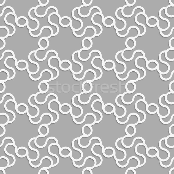 Stock photo: 3D white ornament on gray background