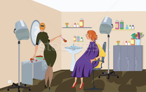 Beauty salon  worker is applying hair dye  Stock photo © Zebra-Finch