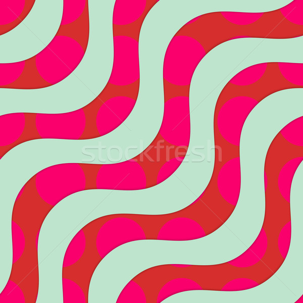 [[stock_photo]]: Rétro · 3D · vert · vagues · rouge