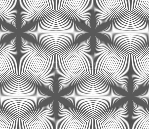 Slim gray striped hexagons forming black flowers Stock photo © Zebra-Finch