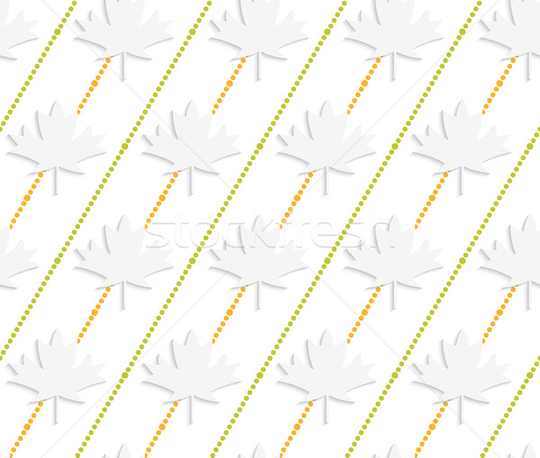 White 3D with colors maple leaves and orange dots Stock photo © Zebra-Finch