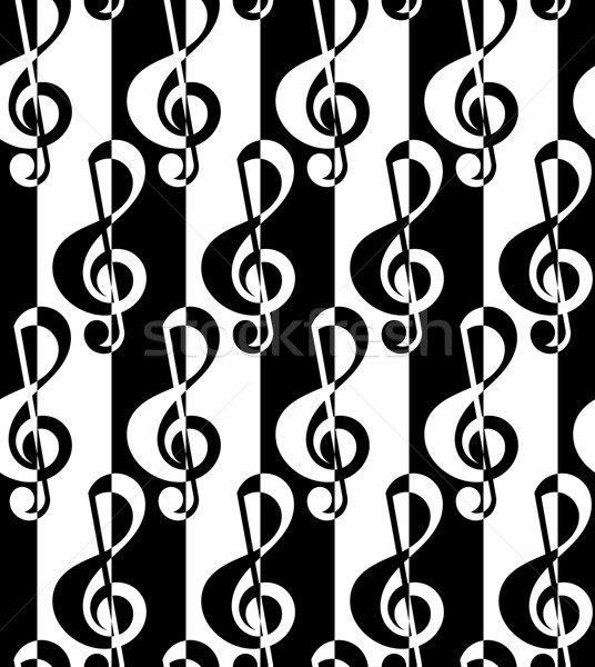 Black and white alternating G clef half and half Stock photo © Zebra-Finch